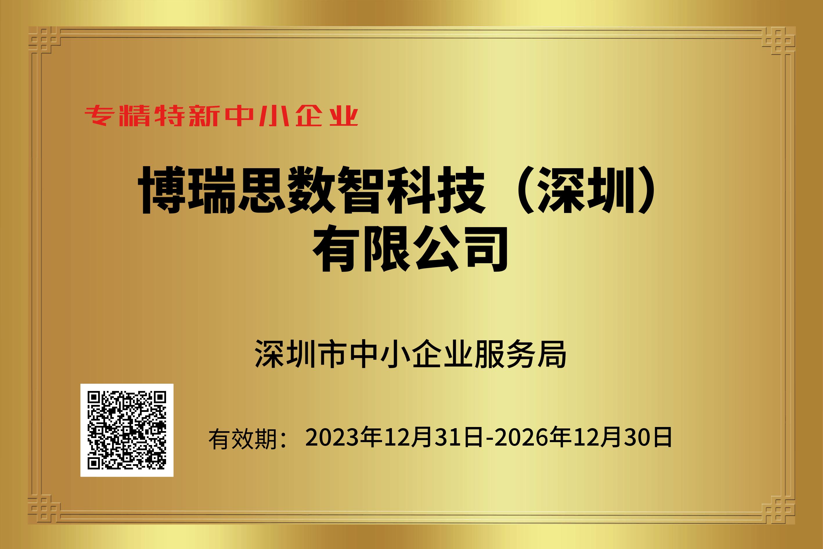 專精特新企業(yè)證書
